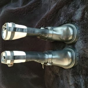 Hermes vancouver boots. Black leather and beige suede size 38.